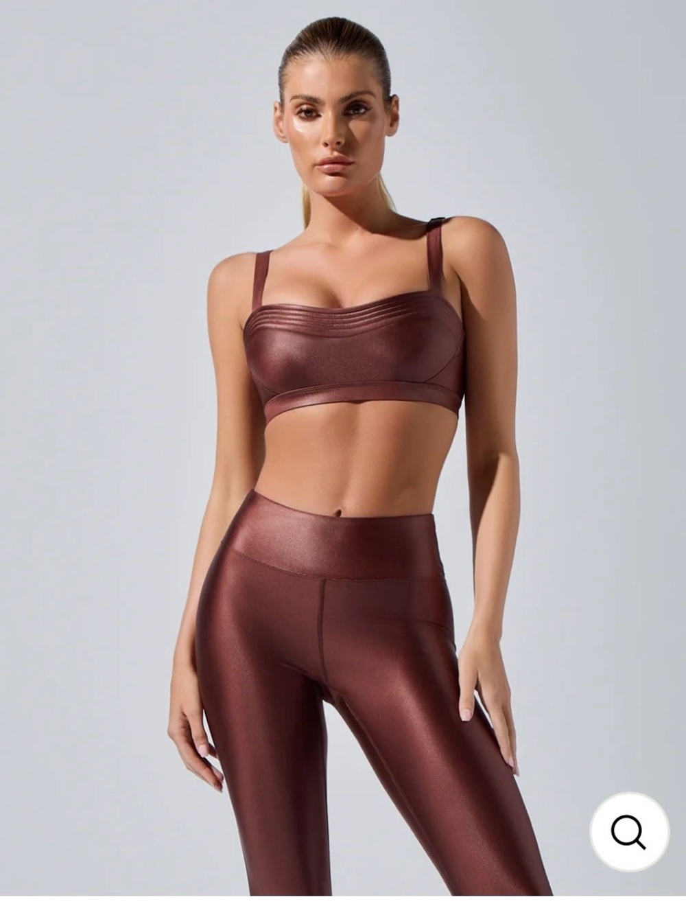 HEROINE SPORT CELINE METALLIC SPORTS BRA IN HENNA BRONZE NEW! SzL
